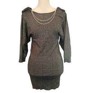 XOXO Gray Silver Glitter Sparkly Sweater size Small y2k 2000's 2010's​​